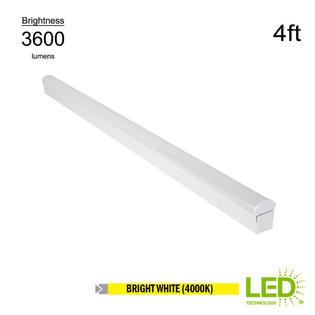 Commercial Electric 4 Ft 64 Watt Equivalent Integrated Led White Strip Light Fixture 3600 Lumens 40 Commercial Electric 4 Ft 64 Watt Equivalent Integrated Led White Strip Light Fixture 3600 Lumens 40