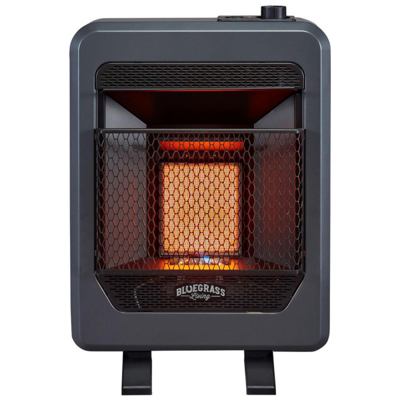 Bluegrass Living 200083 Natural Gas Vent Free Infrared Gas Space Heater  With Base Feet - 10,000 Btu, T-S