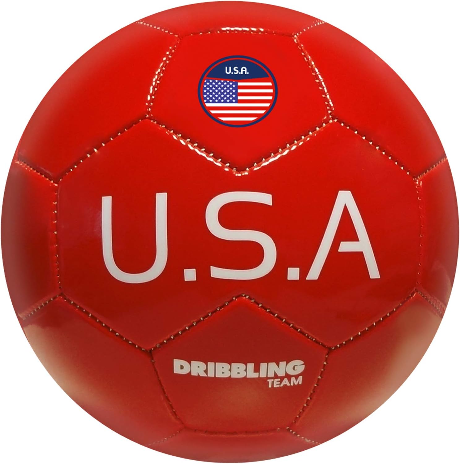 DRB DRIBBLING Soccer Ball USA Red Color Size 2 Match Soccer Ball for Practice & Training for Kids Youth