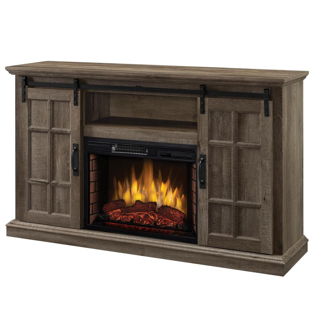 Muskoka Colton 55 In W Freestanding Infrared Electric Fireplace Tv Stand With Sliding D