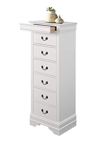 Hefx Modern Louis Philippe Lingerie Chest With Hidden Drawer In White