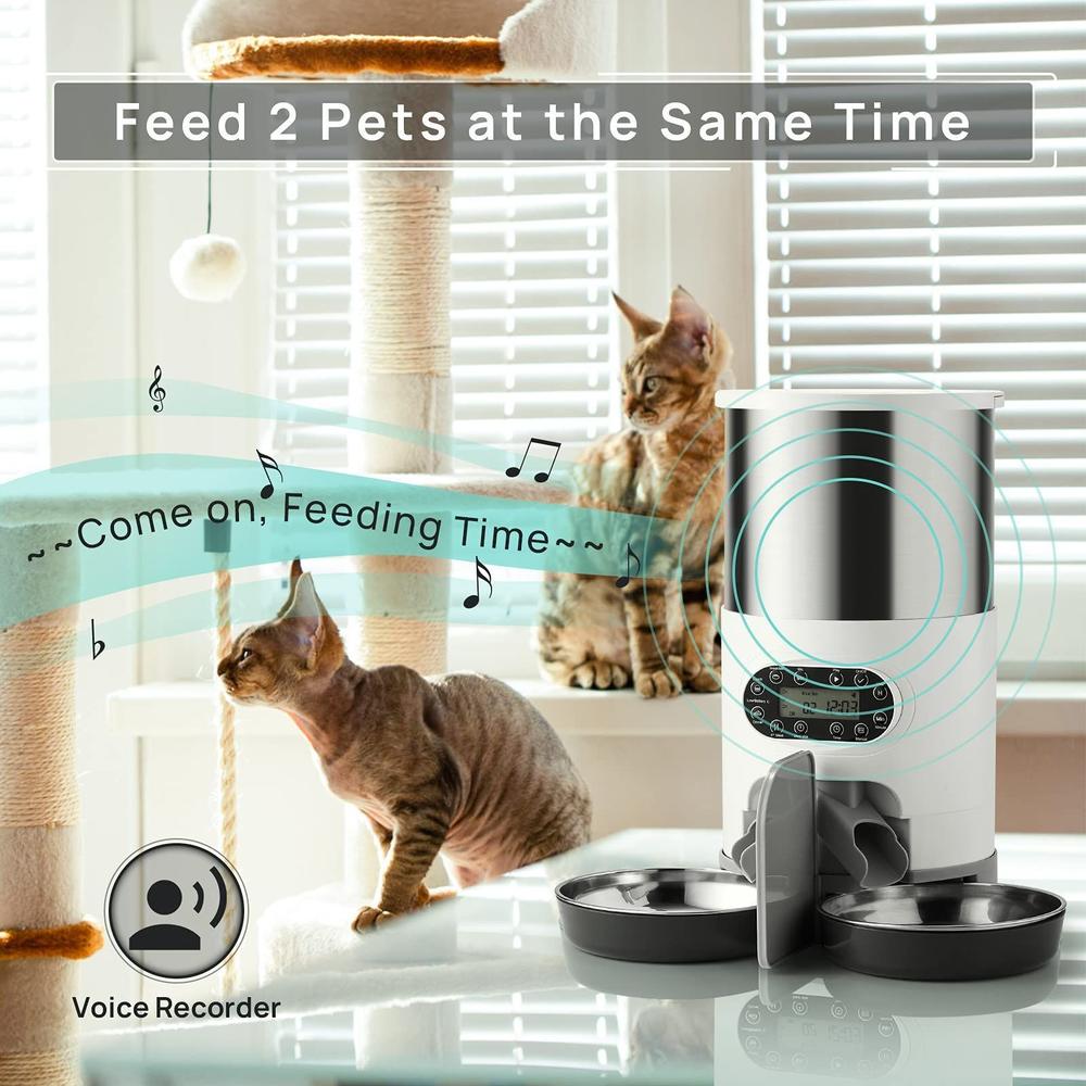 Megacasa Automatic Feeder Pets WiFi Timed Cats Dogs Stainless Steel Large Capacity
