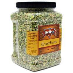 It's Delish Dried Celery Flakes by It's Delish, 1 lb (16 Oz) Jumbo Reusable Container | Dehydrated Chopped Crosscut Celery Stalk & Leaf