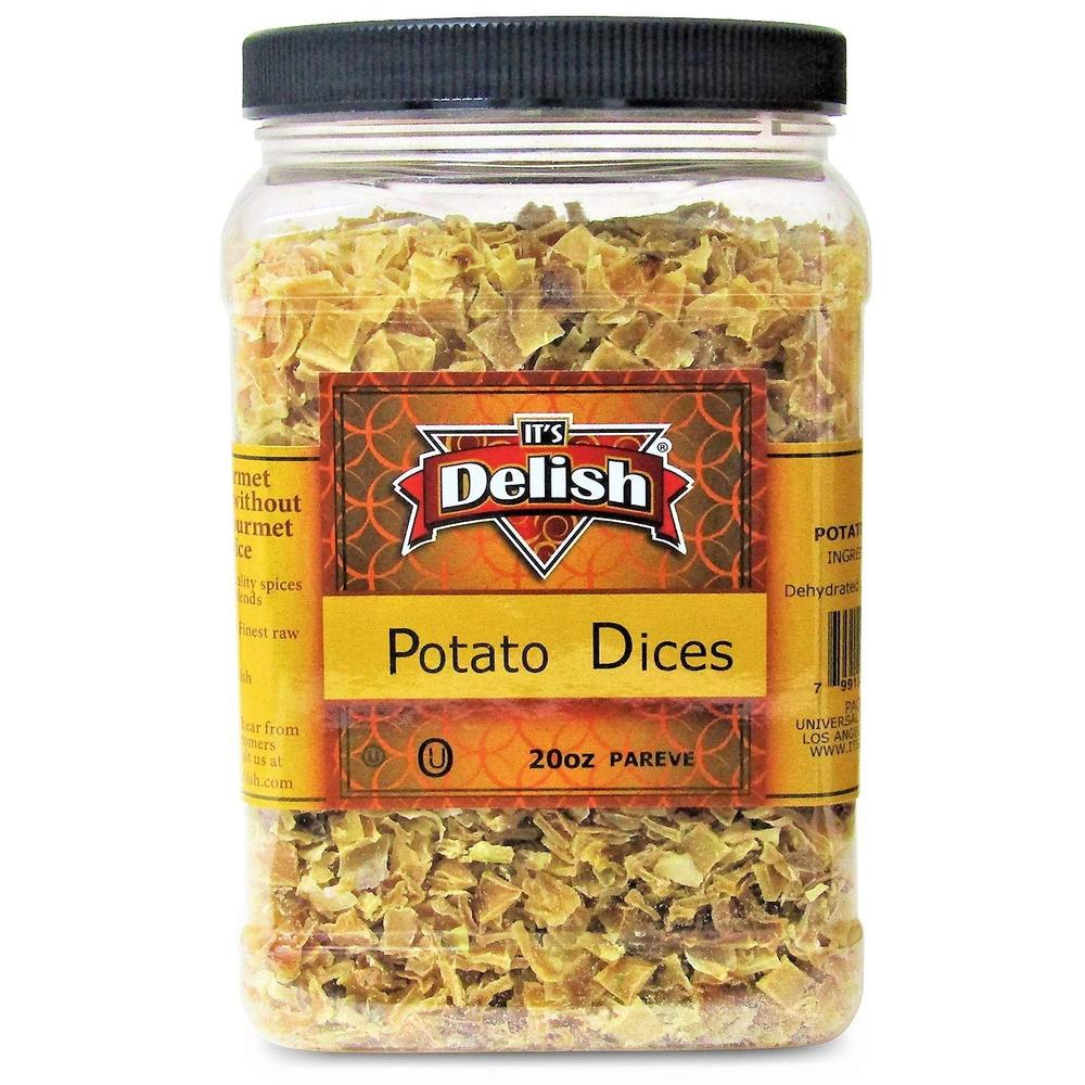 It's Delish Gourmet Dehydrated Potato Dices by Its Delish – 20 Oz Jumbo Reusable Container – All Natural Dried Potato Chopped Cubes 