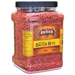 It's Delish Imitation Bacon Bits 30 Oz Jumbo Reusable Container | Kosher Parve Vegan for Salad Topping, Eggs, Baked Potatoes