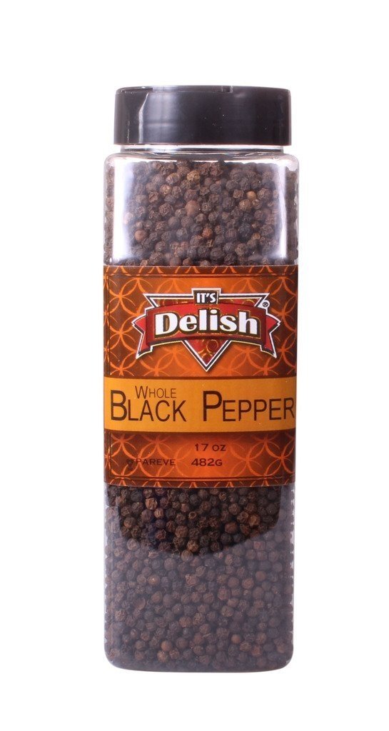 It's Delish Whole Black Peppercorns for Grinder -  (Large Jar)