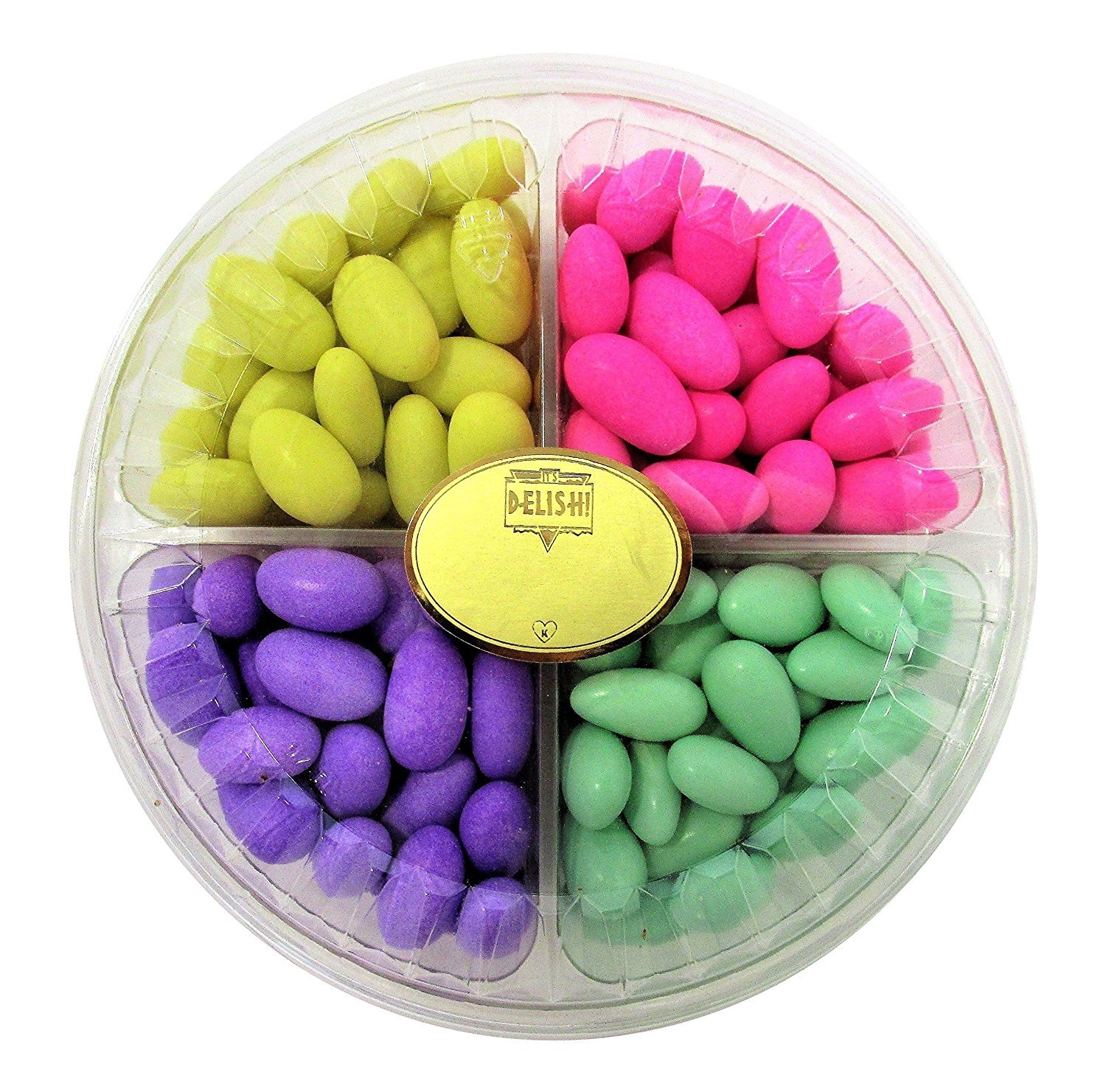 It's Delish Jordan Almond Gift Tray  (4-Section Assorted Colors)