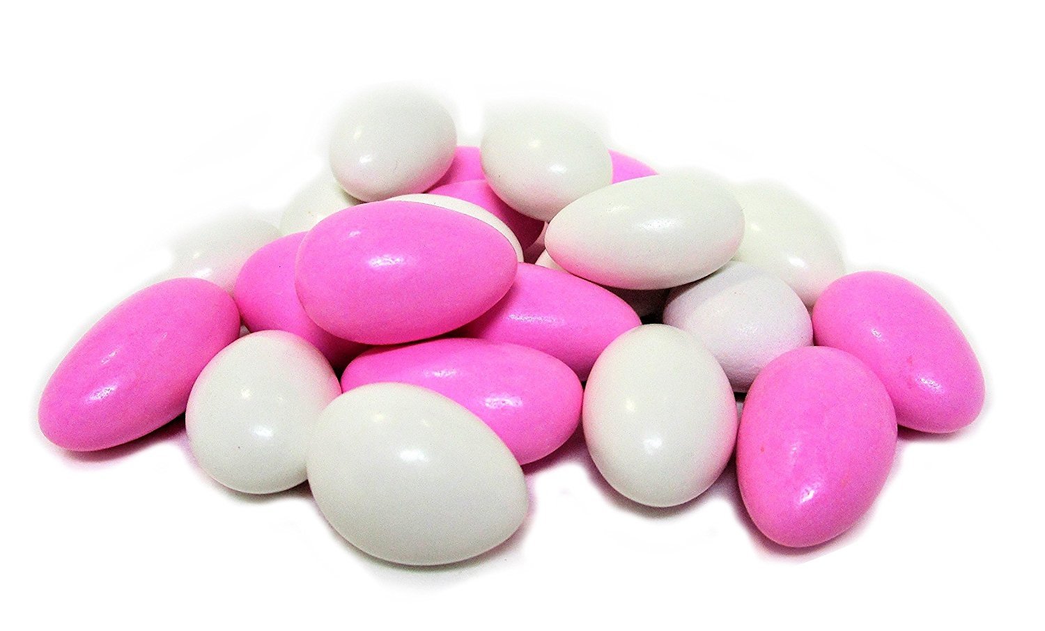 It's Delish Pink & White Jordan Almonds  | Festive Girl Theme Almond Nut Coated in Sweet Hard Candy Shell (2 lbs)