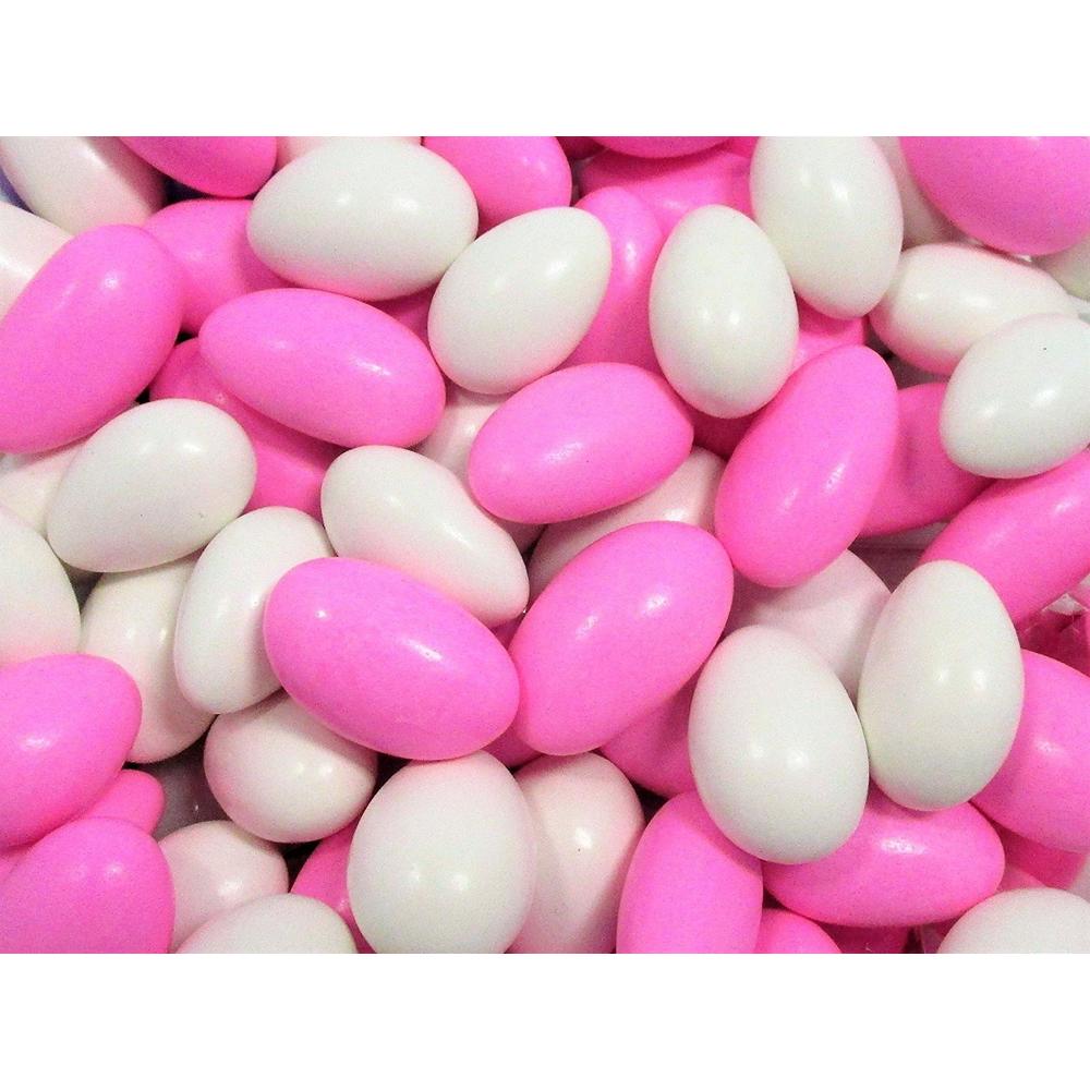 It's Delish Pink & White Jordan Almonds  | Festive Girl Theme Almond Nut Coated in Sweet Hard Candy Shell (3 lbs)