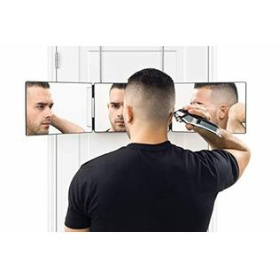 Self Cut System 3 Way Travel Mirror Self Hair Cutting Adjustable Height With Telescoping Hook