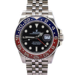 Monary Rolex Date GMT - Master II Pepsi Stainless Steel Jubilee Bracelet Black Dial, Pepsi Bezel Watch