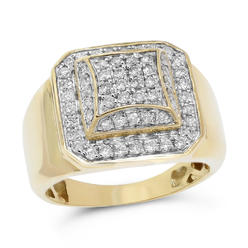 Monary Diamond Men's Ring - Set in 14K Yellow Gold Prong Set - 0.97 ct G-H Color /FRR5397A