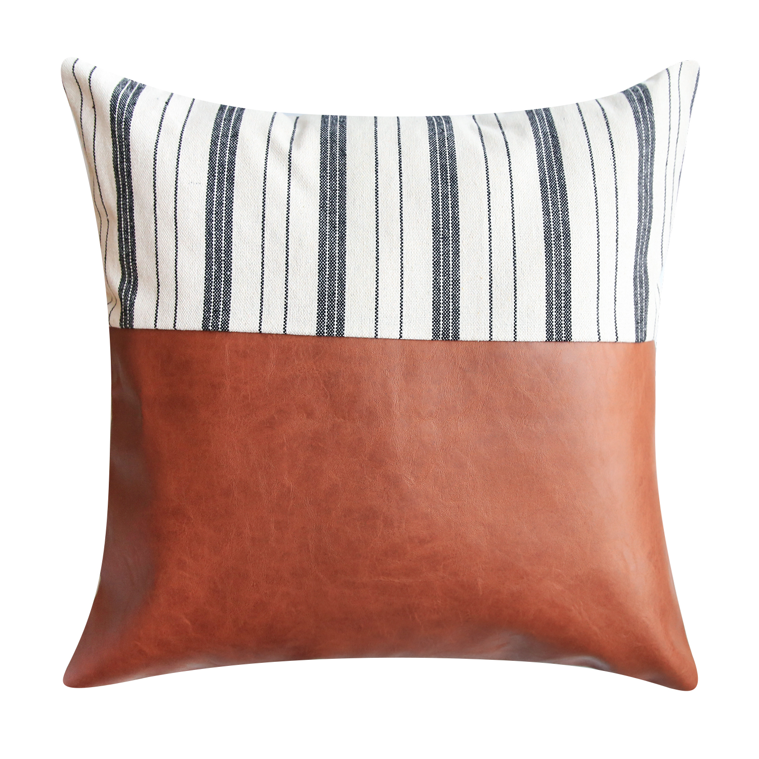 Bene Boutique Striped Faux Leather, White Faux Leather Throw Pillows
