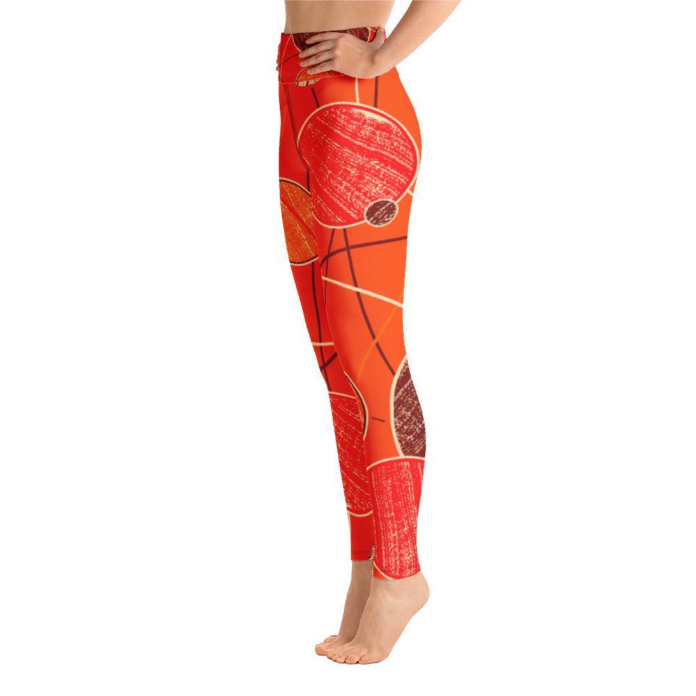 Fire Fit Designs Orange Yoga Pants for Women Tummy Control Leggings High Waisted Booty Leggings Yoga Leggings Butt Lifting Leggings