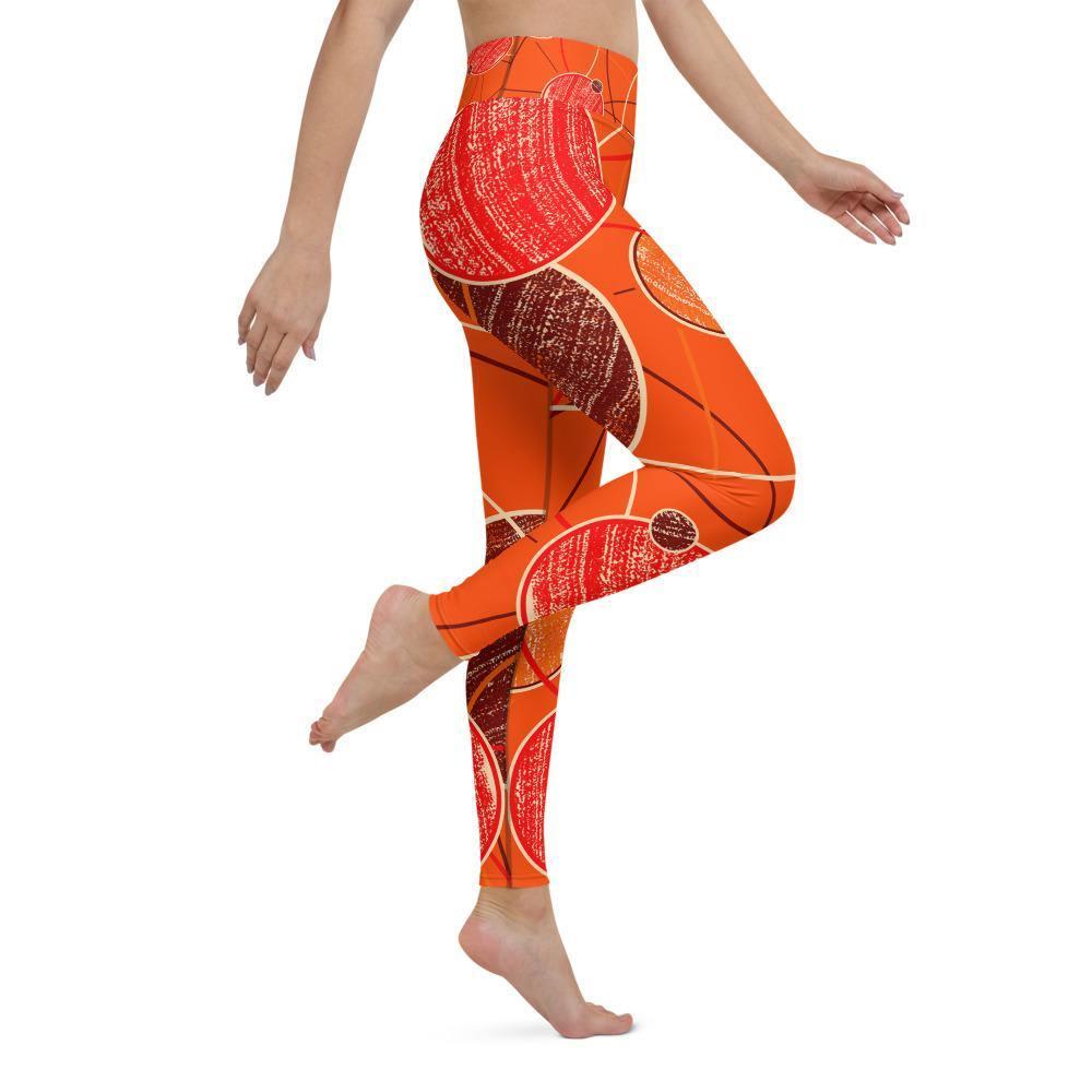Fire Fit Designs Orange Yoga Pants for Women Tummy Control Leggings High Waisted Booty Leggings Yoga Leggings Butt Lifting Leggings