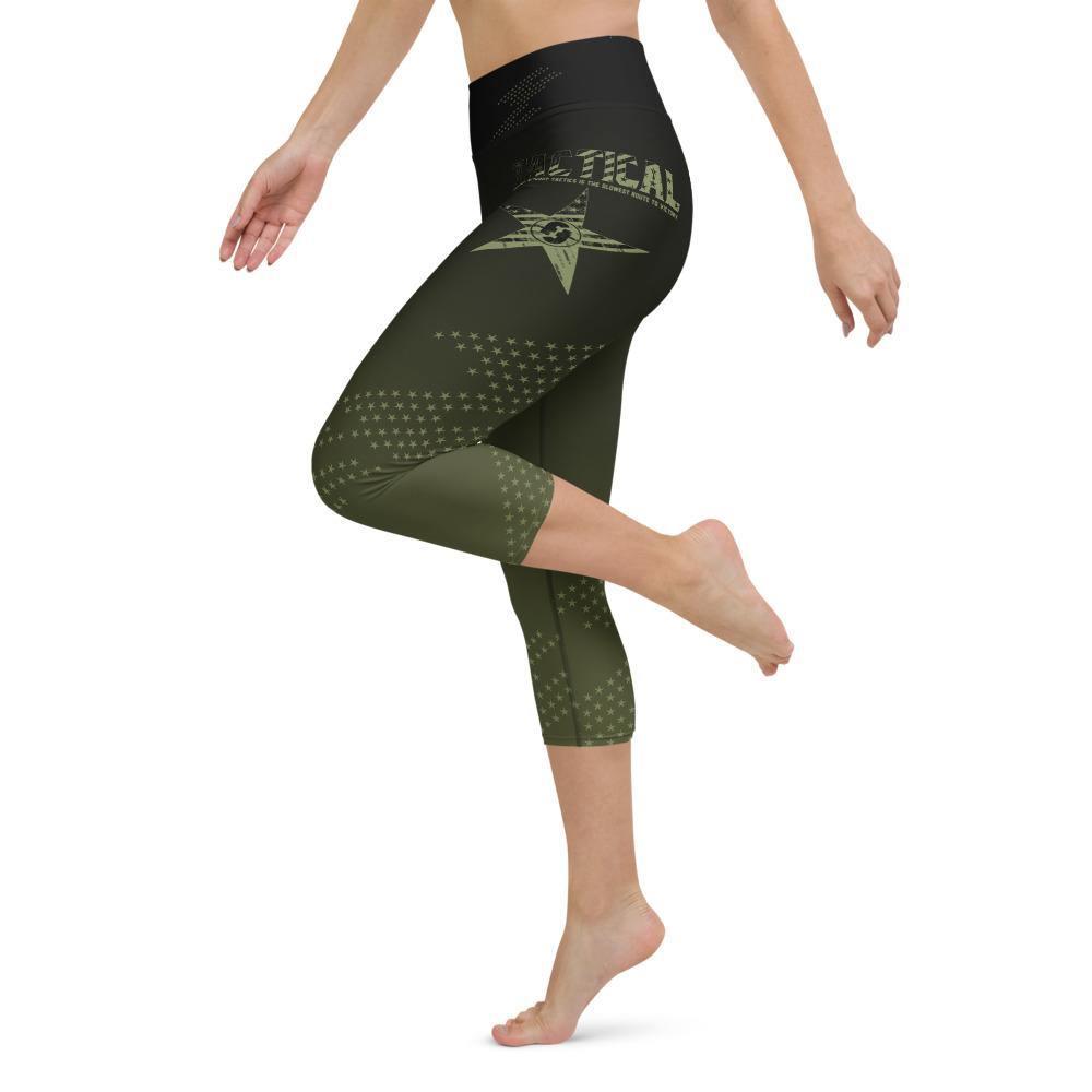 Fire Fit Designs Tactical Capri Pants for Women Tummy Control Leggings High Waisted Booty Leggings Yoga Capri Leggings