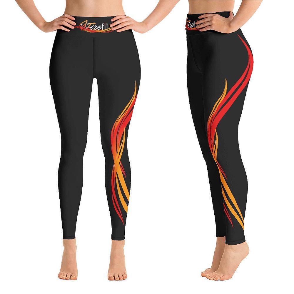 Fire Fit Designs Fire Fit Yoga Pants for Women Yoga Leggings for Women Butt Lift Tummy Control Black Workout Leggings