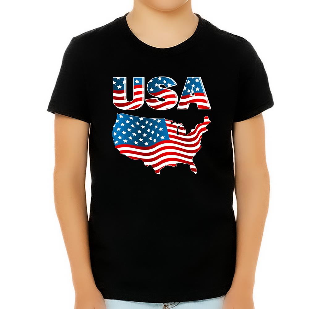 Fire Fit Designs 4th of July Shirts for Boys USA Shirt American Flag Shirt for Kids Patriotic Shirts for Boys - 4th of July Tee Shirt
