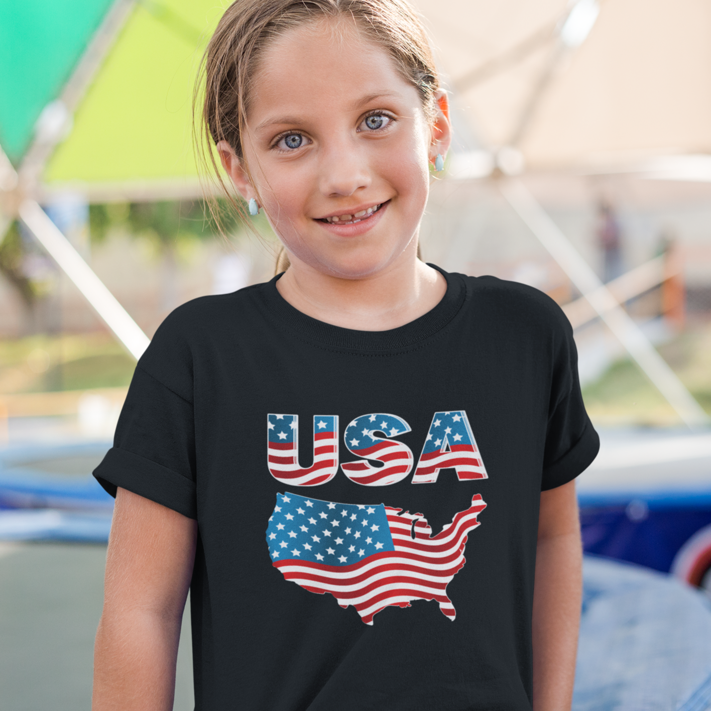Fire Fit Designs 4th of July Shirts for Girls USA Shirt American Flag Shirt for Kids Patriotic Shirts for Girls - 4th of July Tee Shirt