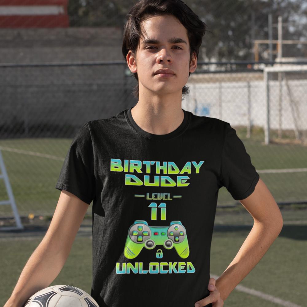 Fire Fit Designs 11th Birthday Shirt Boy - Birthday Boy Shirt 11 Gift - It's My Birthday Dude Birthday Party Graphic Tees for BOYS