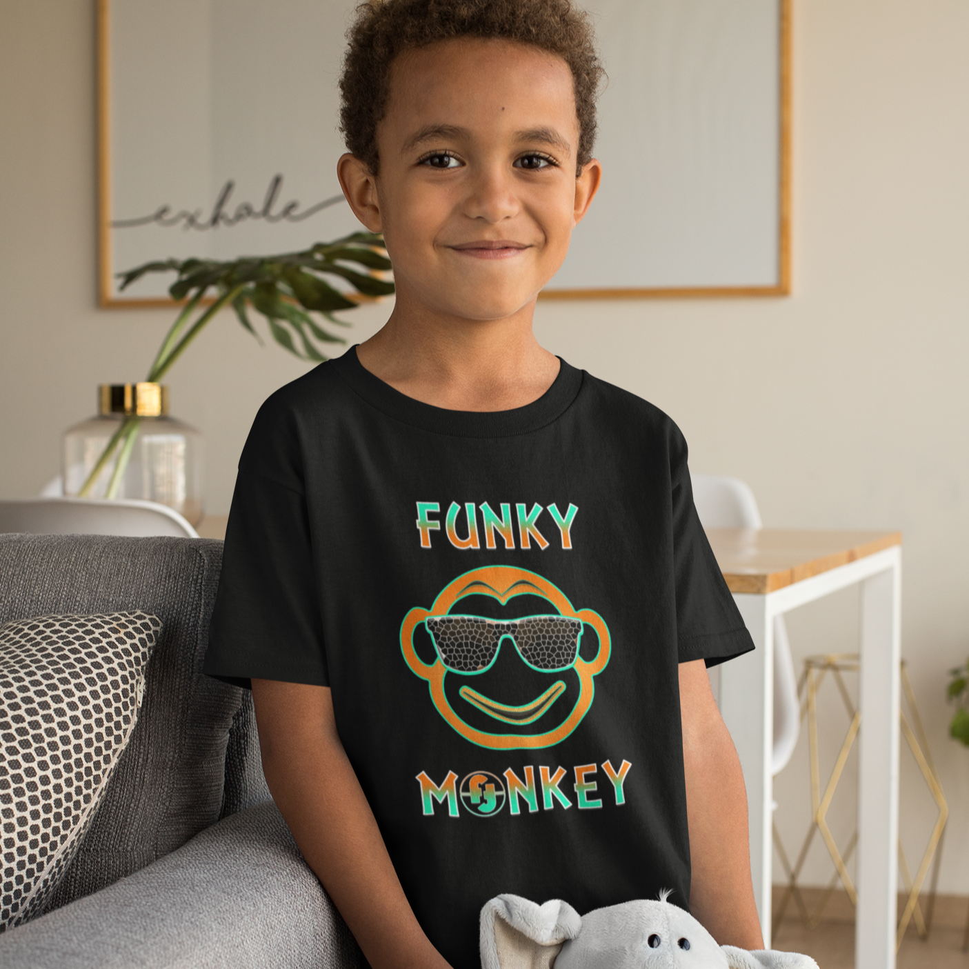 Fire Fit Designs Funny T Shirts for BOYS - Funky Monkey Funny Shirts Boys Gamer Gifts - Cool Boys Tshirts - Funny Kids Shirts