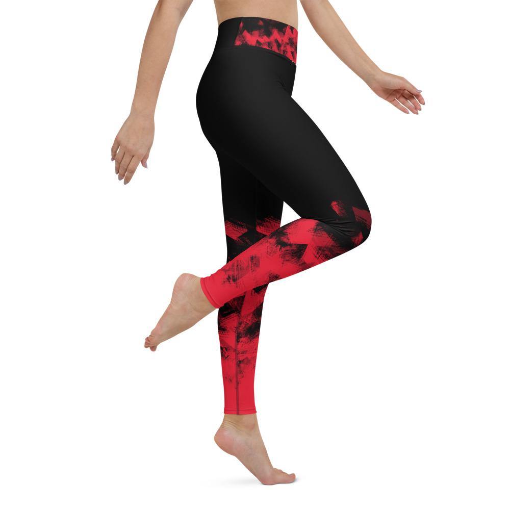 Fire Fit Designs Red on Black Leggings for Women Butt Lift Yoga Pants for Women Tummy Control Leggings High Waisted