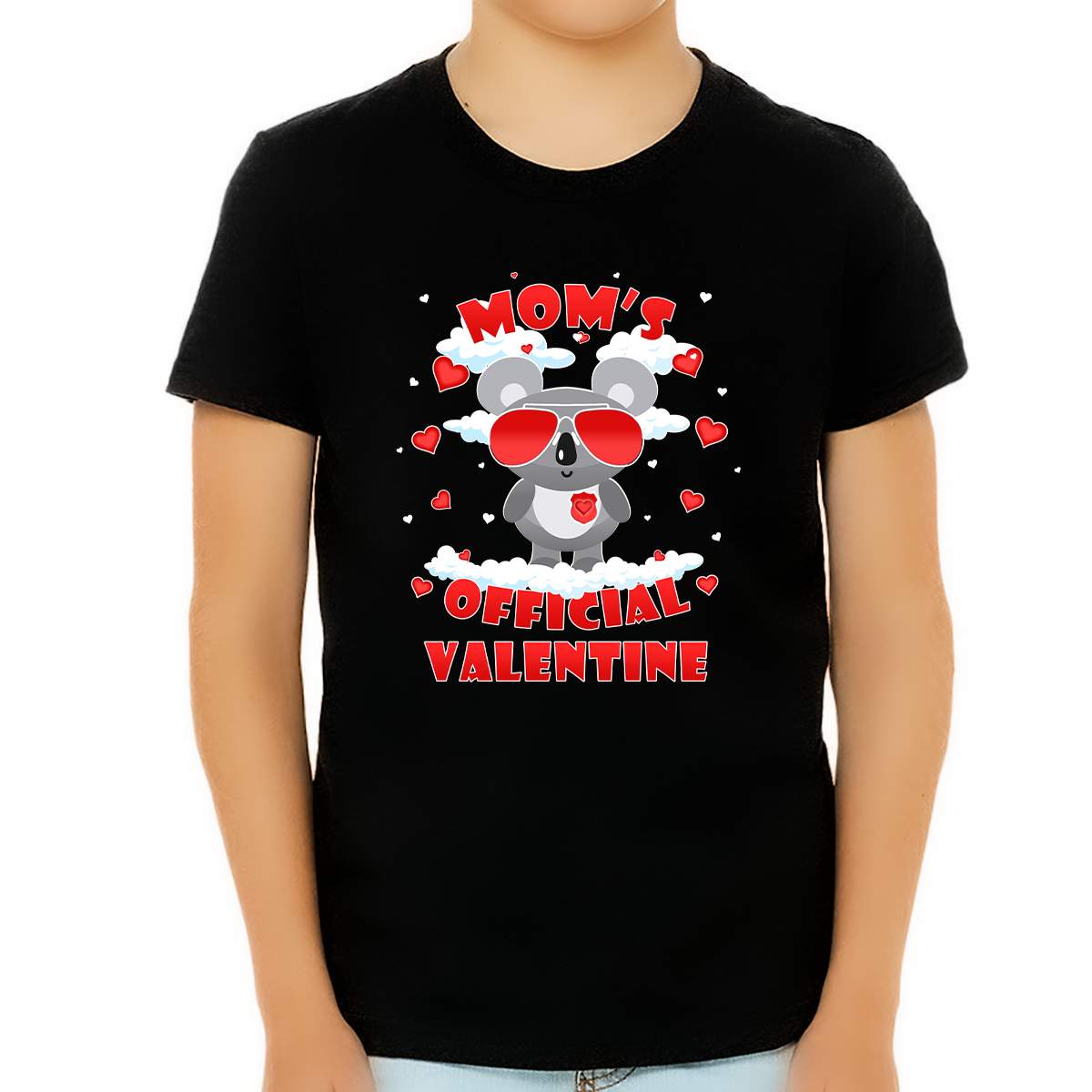 Fire Fit Designs Funny Boys Valentines Day Shirt Mom's Official Valentine Shirt Cute Valentines Day Gifts for Kids