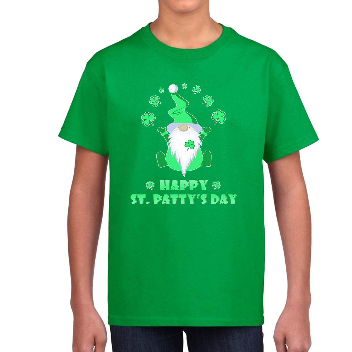Fire Fit Designs Kids St Patricks Day Shirt Cute Irish Gnome Funny Shamrock St Patricks Day Shirt Boys Irish Shirt