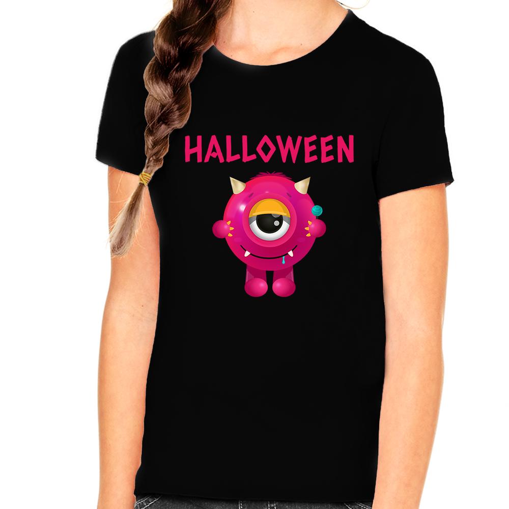 Fire Fit Designs Cute One Eye Monster Shirt Girls Halloween Shirt Halloween Shirts for Girls Kids Halloween Shirt