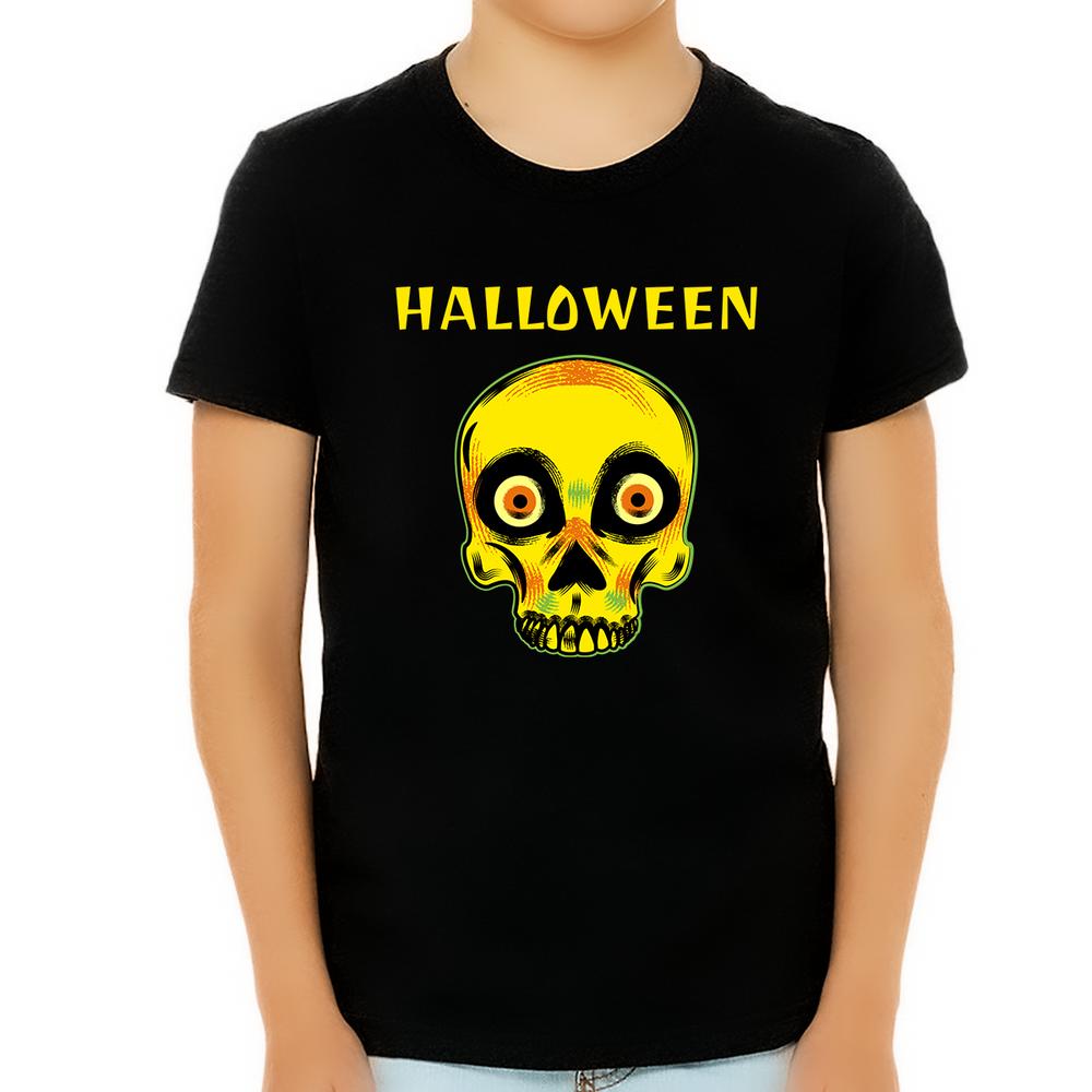 Fire Fit Designs Skull Boys Halloween Shirt Skeleton Shirt Boys Halloween Shirts for Boys Halloween Shirts for Kids