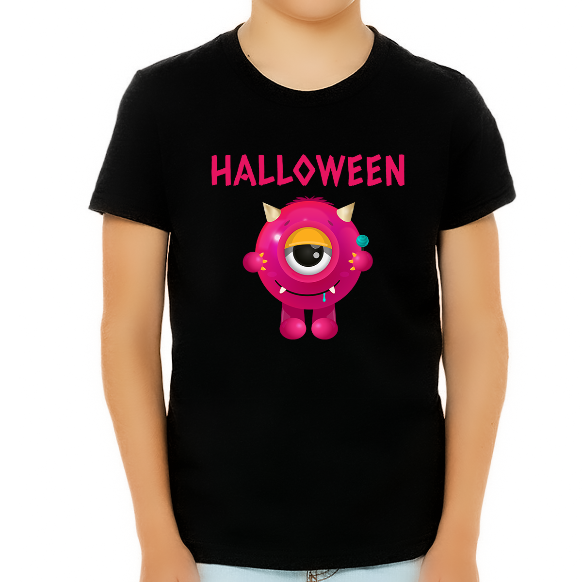 Fire Fit Designs Cute One Eye Monster Shirt Boys Halloween Shirt Halloween Shirts for Boys Kids Halloween Shirt
