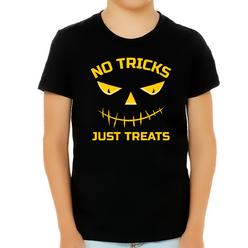 Fire Fit Designs No Tricks Just Treats Halloween Shirt Boys Funny Halloween Tshirts Boys Kids Halloween Shirt for Boys