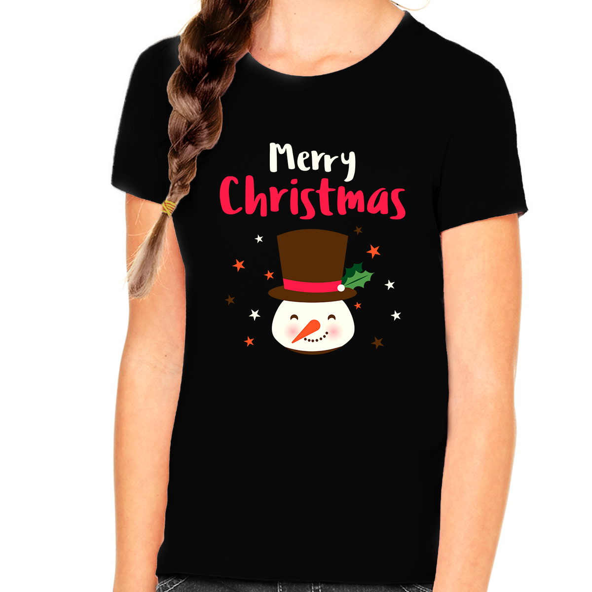 Fire Fit Designs Cute Snowman Girls Christmas Shirt Kids Christmas Pajamas for Girls Christmas Shirt Kids Christmas Shirt