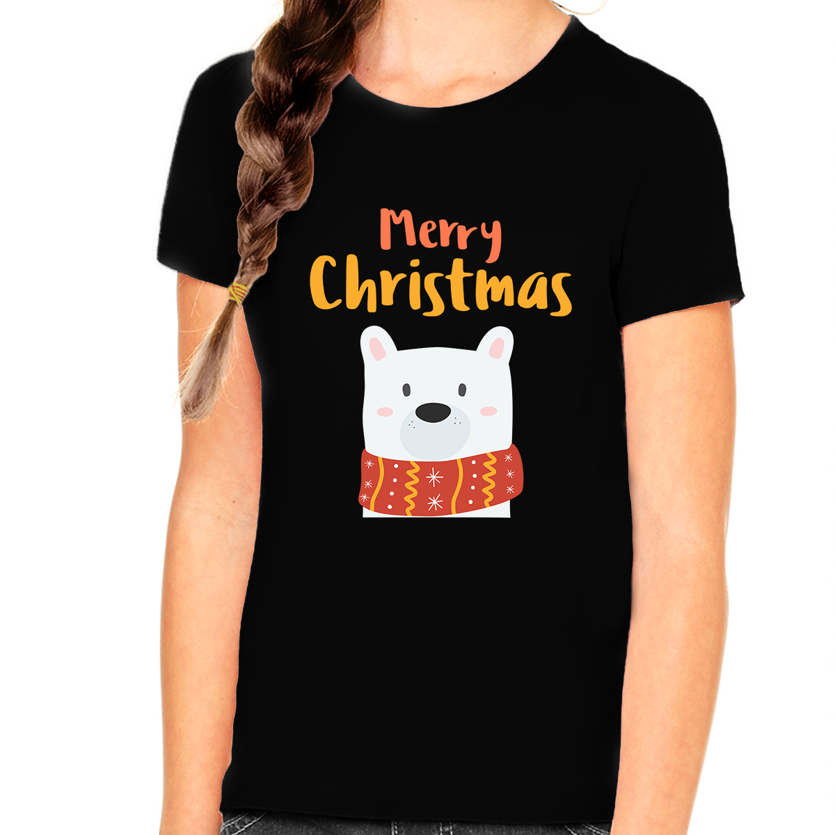Fire Fit Designs Cute Polar Bear Girl Christmas Pajamas Christmas Tshirt Kids Christmas Pajamas for Girls Christmas Shirt