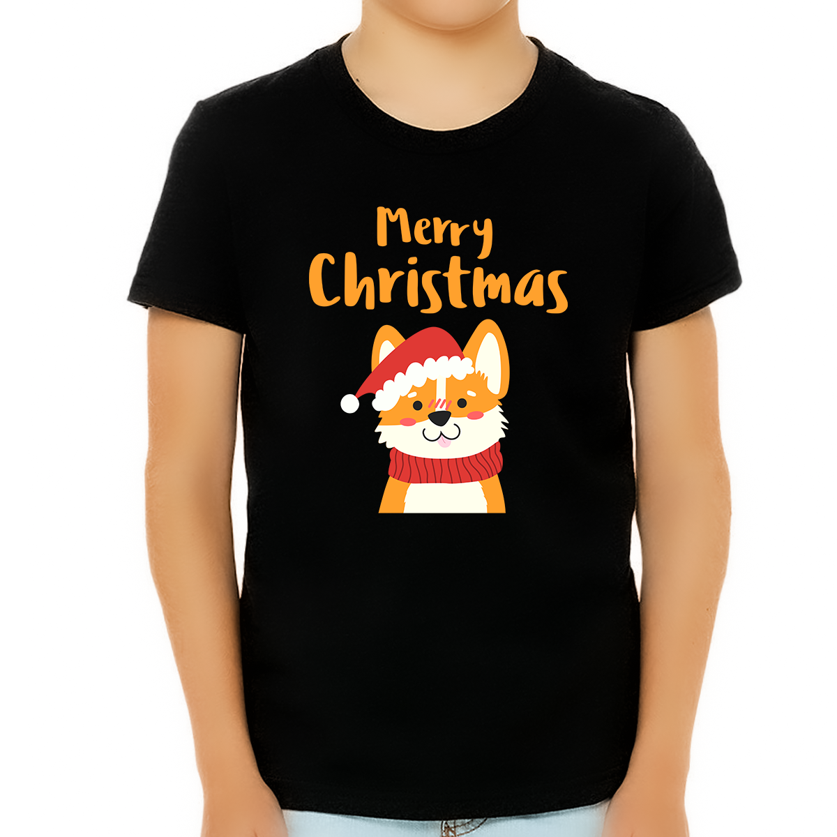 Fire Fit Designs Funny Santa Dog Christmas Shirt Funny Christmas Shirts for Boys Funny Christmas T-Shirt Christmas Gifts
