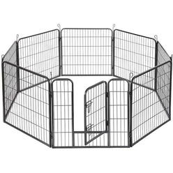 XERATH Dog Fence & Pet Playpen, Heavy Duty Foldable Metal Dog Pen 32" Height with Door for Outdoor Exercise, Indoor Kennels
