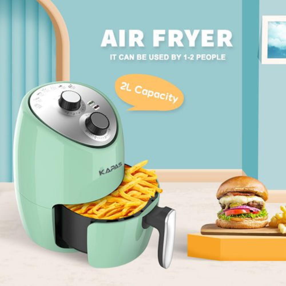 Kapas Air Fryer Oven Cooker with Knob or Digital Control Options, 2.2 QT Capacity,  Turquoise