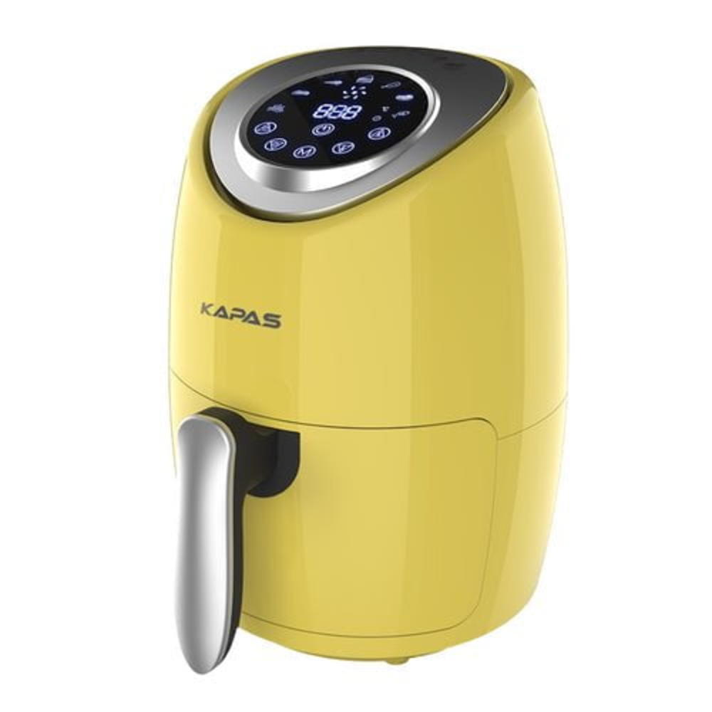 Kapas Air Fryer Oven Cooker with Knob or Digital Control Options, 2.2 QT Capacity, Yellow