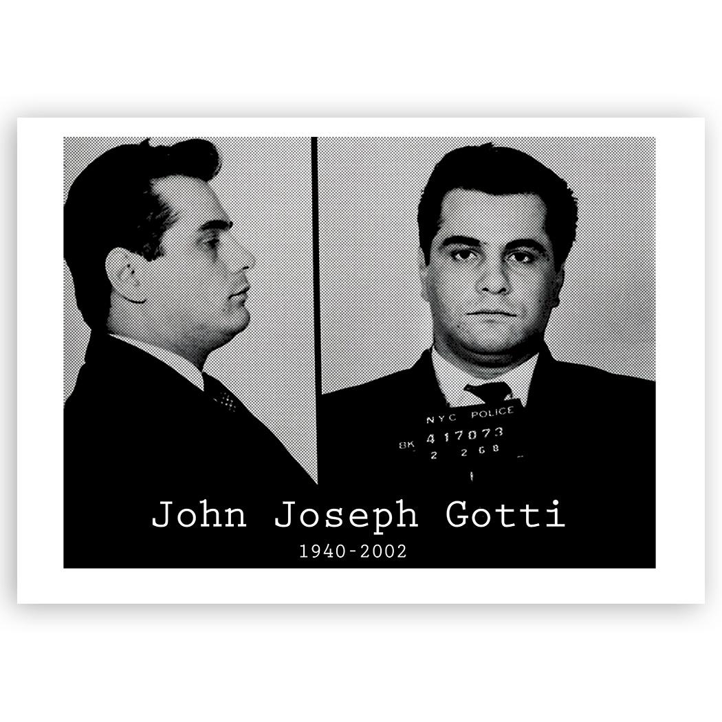 xpgifts John Joseph Gotti : Gift White Horizontal MatteÂ 4x3in Sticker Mug  Shot Mob Gangster Italian