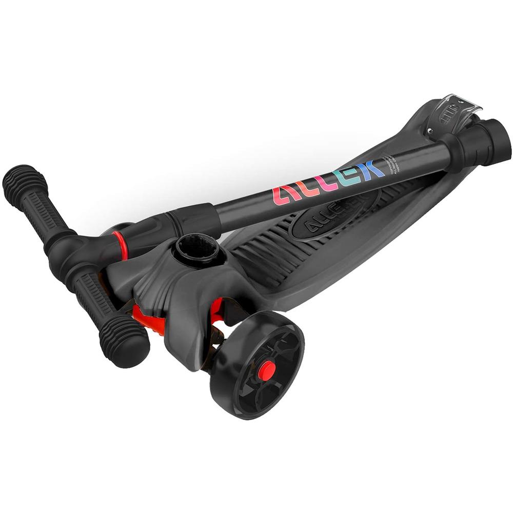 Allek Kick Scooter B02, Lean 'N Glide Scooter with Extra Wide PU Light-Up Wheels