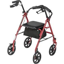 Drive Medical Four Wheel Rollator Walker with Fold Up Removable Back Support