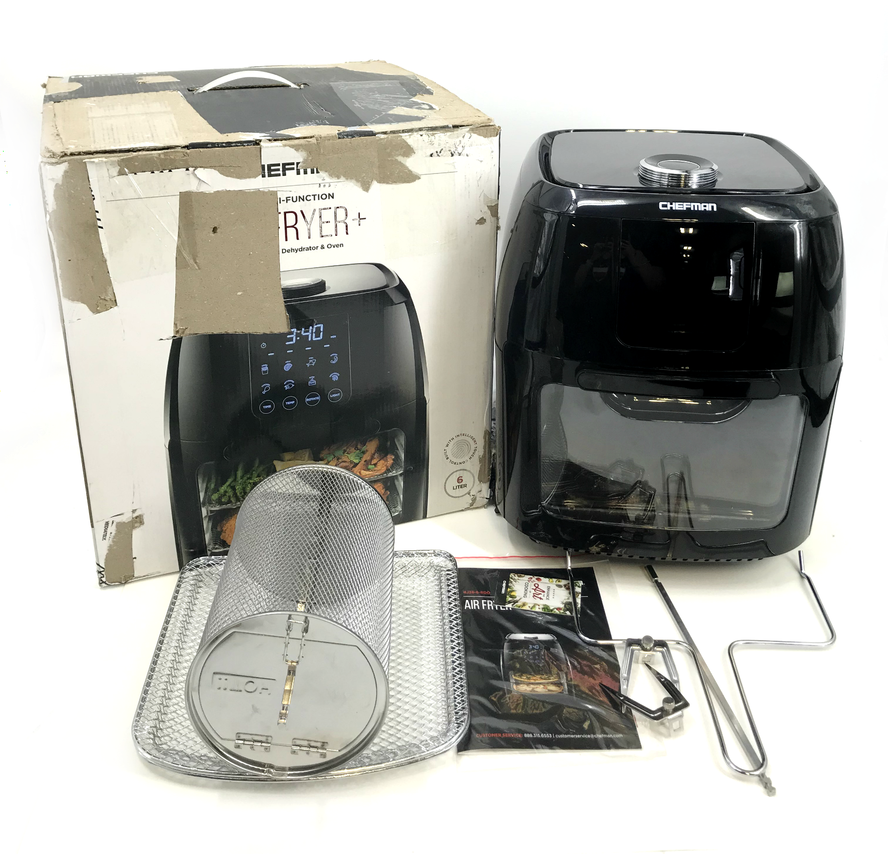 Chefman 6.3 Quart Digital Air Fryer  Rotisserie Dehydrator Convection Oven New open box