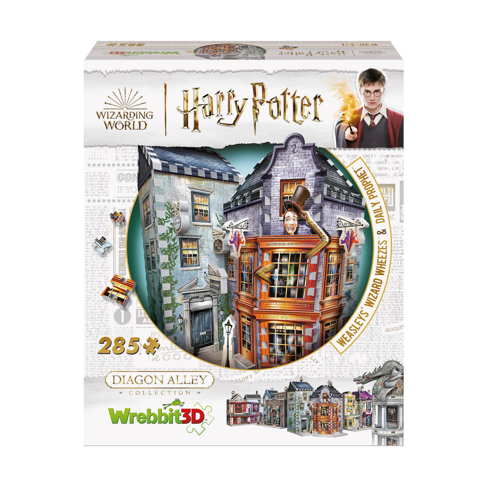 Wrebbit Puzzles Harry Potter Diagon Alley Collection - Weasleys' Wizard Wheezes & Daily Prophet 3D Puzzle: 285 Pcs
