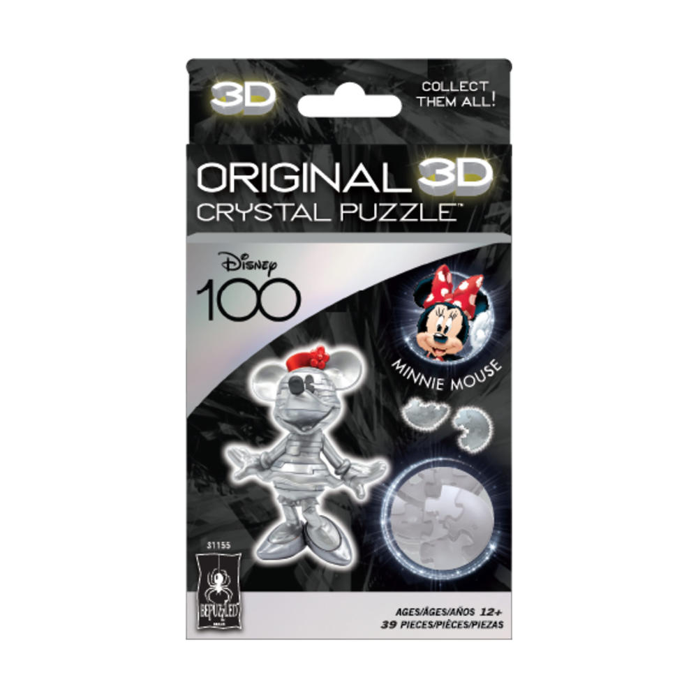 Bepuzzled 3D Crystal Puzzle - Disney 100 Platinum Edition - Minnie Mouse: 39 Pcs
