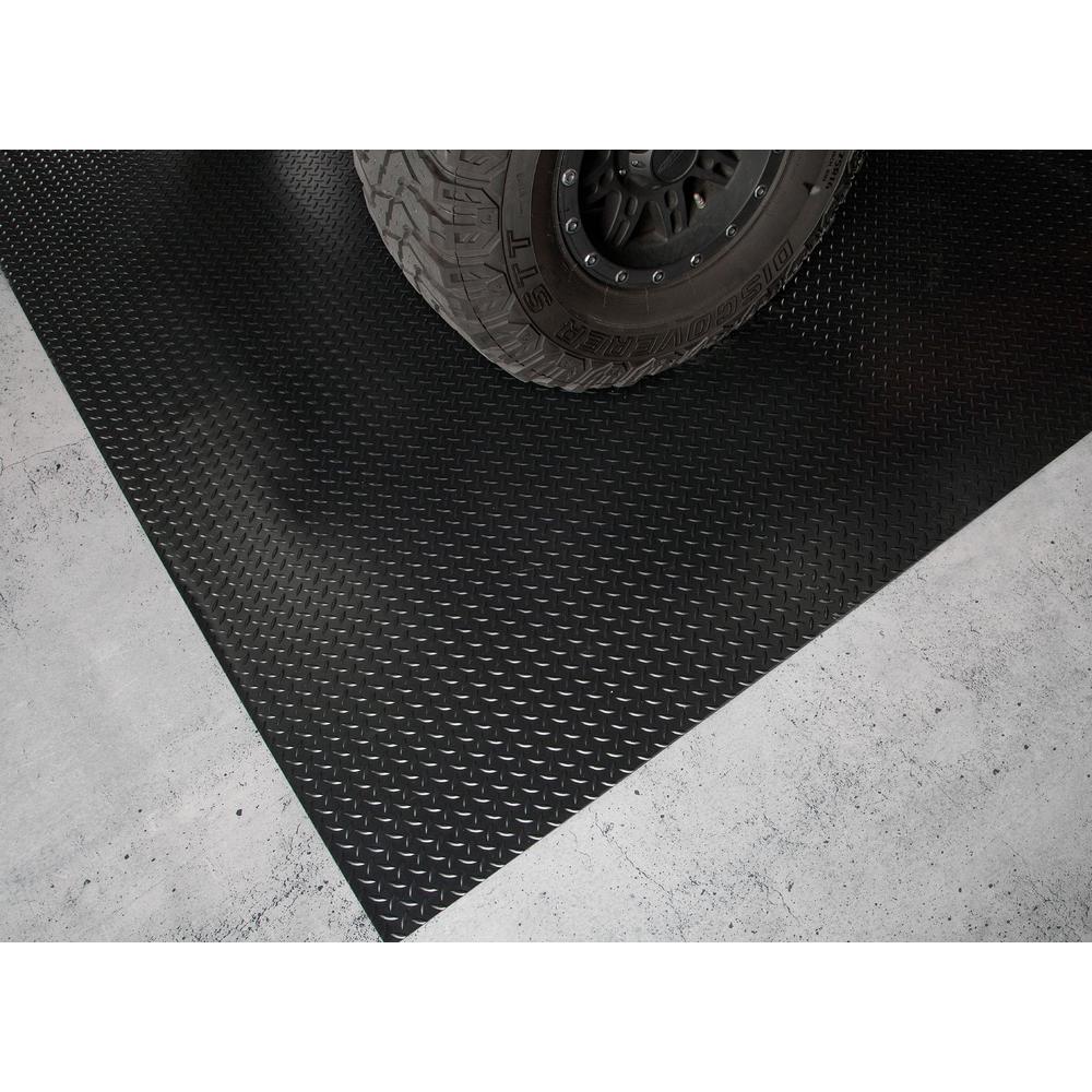 G-Floor 5 ft. x 10 ft. Diamond Tread Garage Floor Mat in Midnight Black
