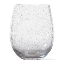 Tag Bubble Glass Stemless Wine 14 ounce, Clear or Aqua / Clear / Set of 6