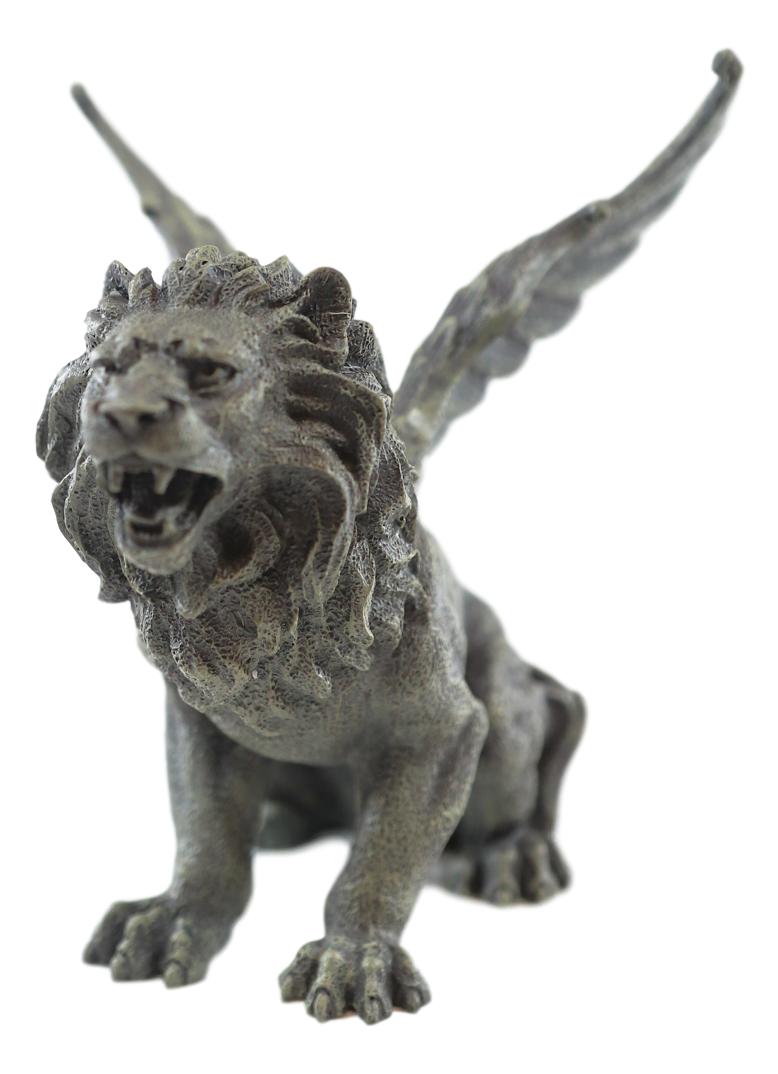 Ebros Gift Ebros Gothic Winged Aslan Roaring Lion Battle War Cry Gargoyle Figurine 7"H