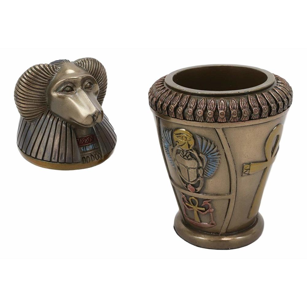 Ebros Gift Ebros Ancient Egyptian Gods and Deities Hapi Canopic Jar Urn Statue 5.75" H