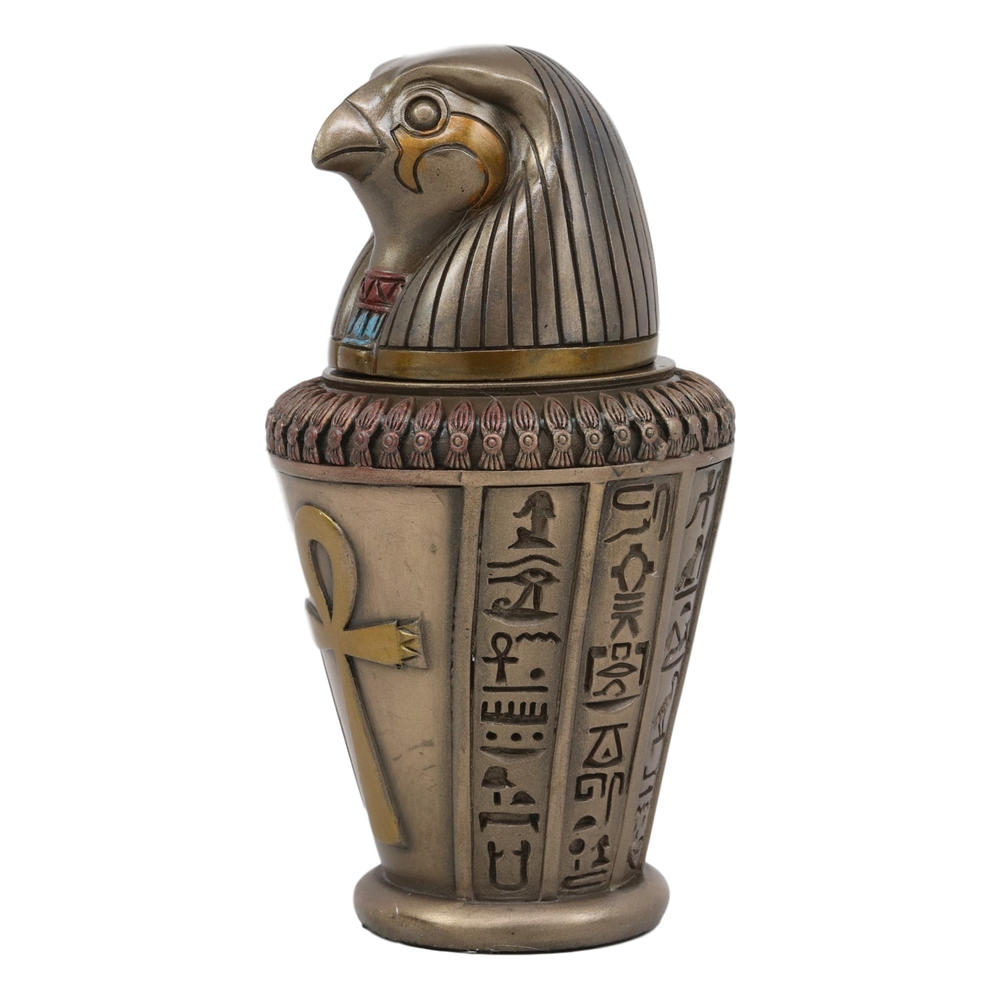 Ebros Gift Ebros Ancient Egypt Gods and Deities Qebehsenuef Canopic Jar Urn Statue 5.75"H