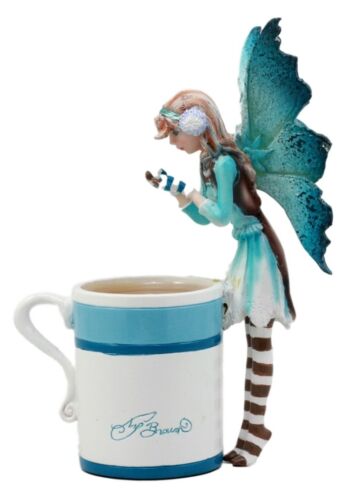 Ebros Gift Amy Brown Teacup Creamy Hot Cocoa Fairy Figurine Whimsical Faerie Figure 6"H
